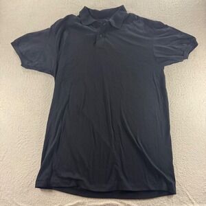 Anvil Polo Shirt Mens XL Black Vintage Made in USA Cotton Blend Short Sleeve